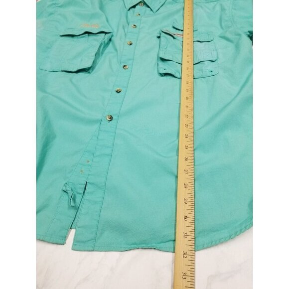 Hook and Tackle Mens fishing shirt XL Aqua Hi-Tech Fishing Shirt Vented-Pockets - Picture 10 of 16